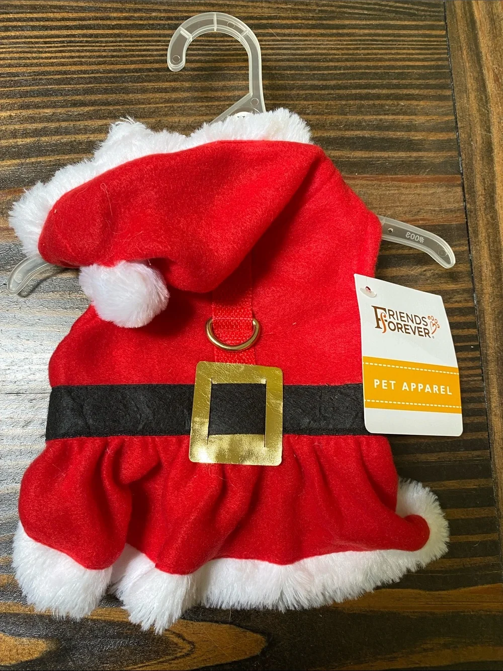Red Holiday Santa Pet Dress with White Faux Fur Trim - size XS - NWT